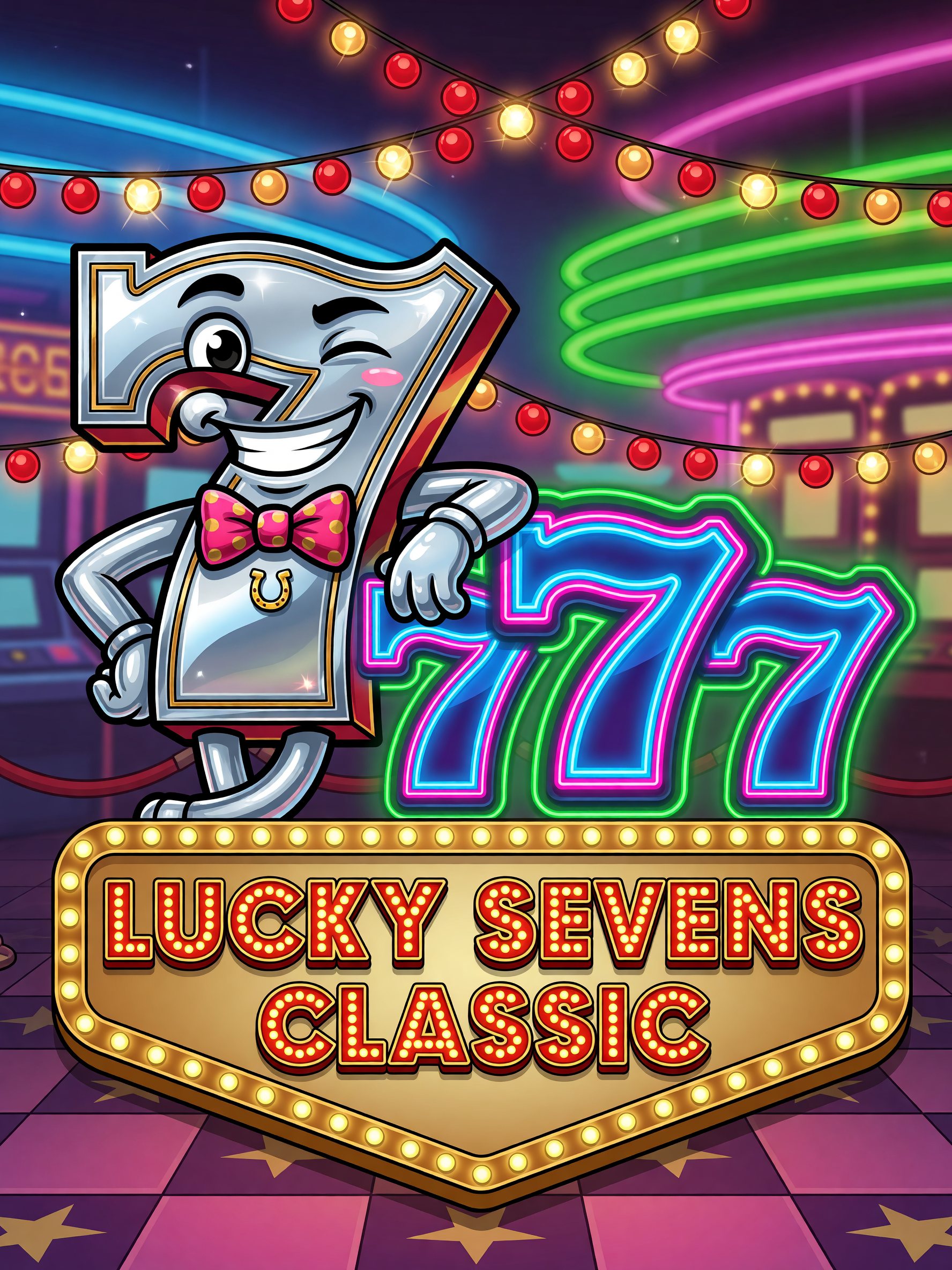 Lucky Sevens Classic — Vegas Retro themed game art