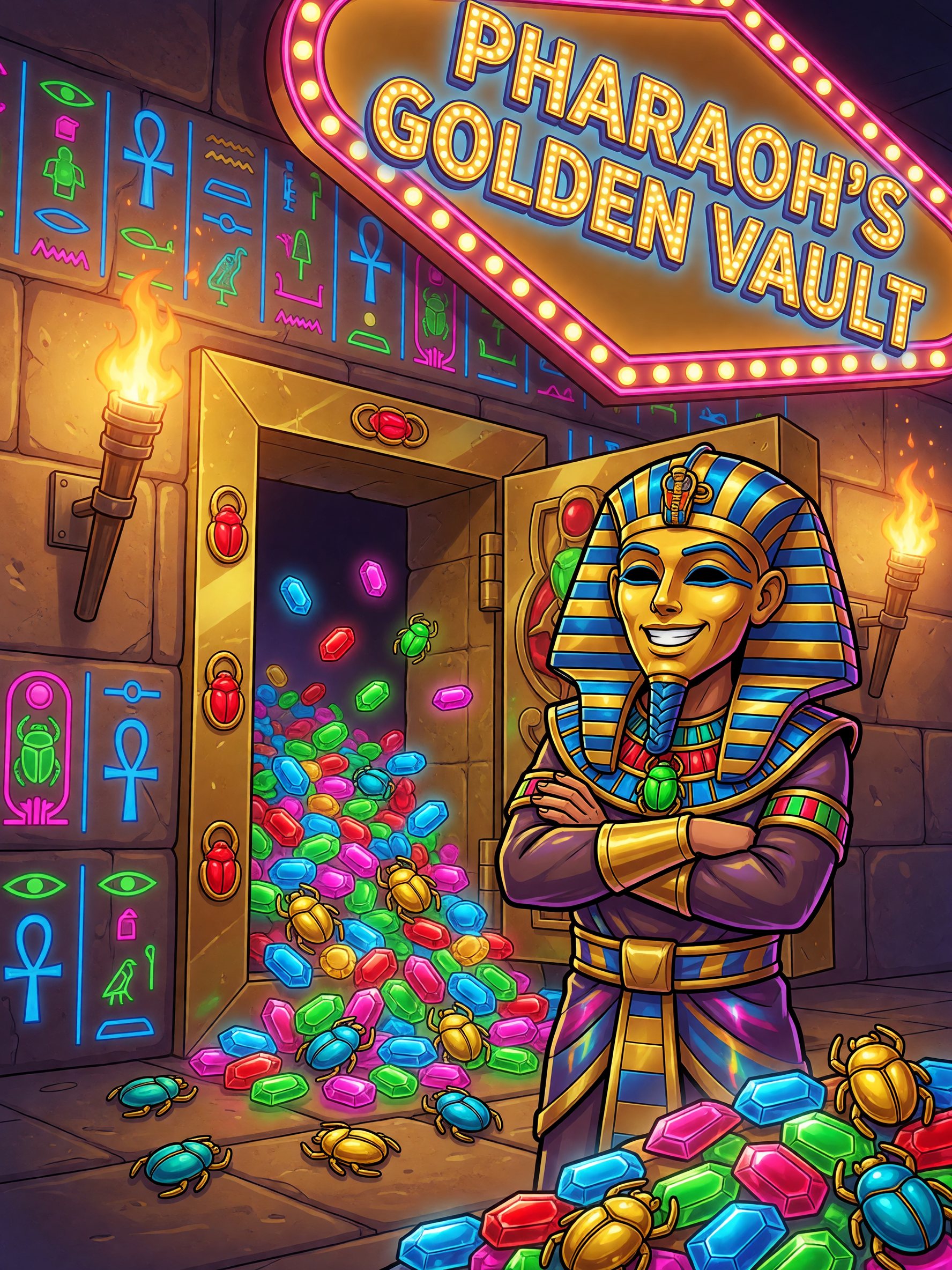 Pharaoh's Golden Vault — Ancient Egypt themed game art