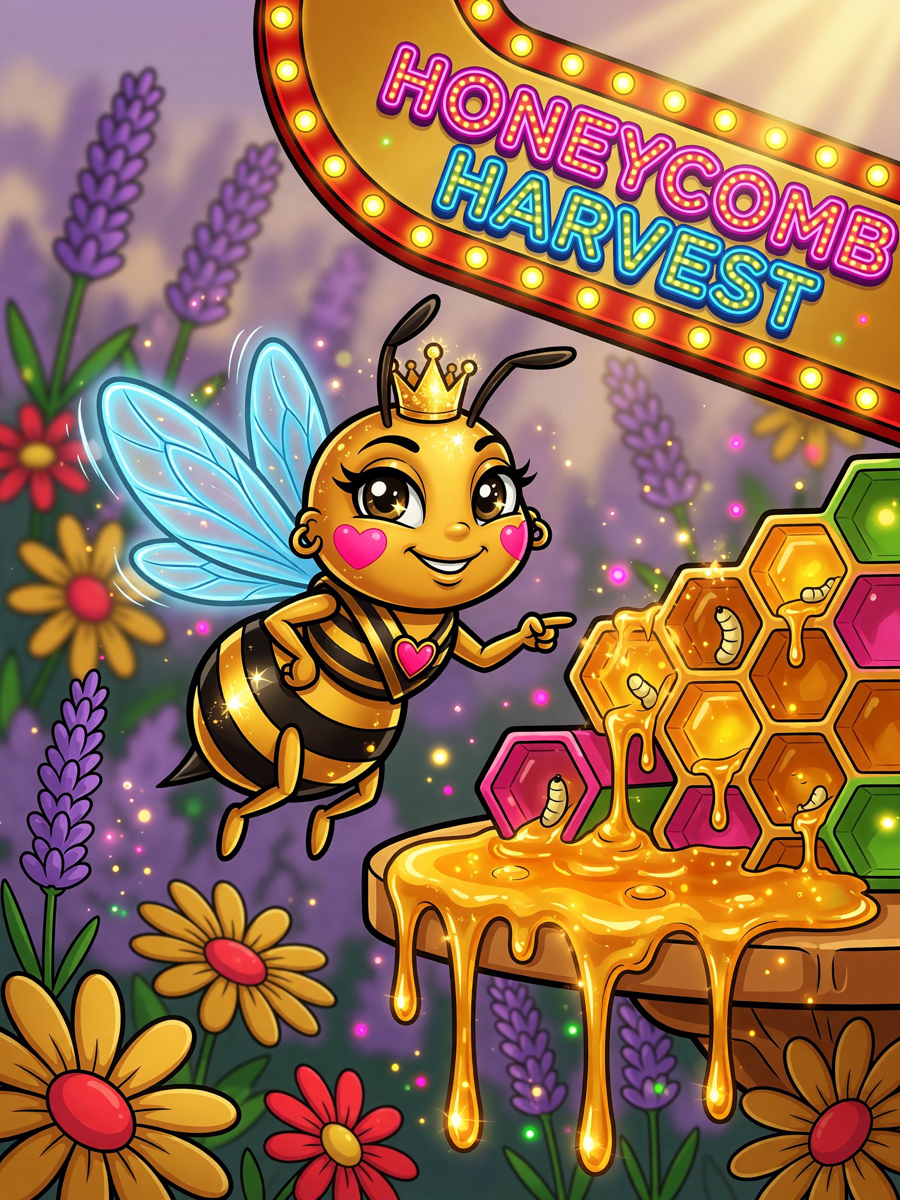 Honeycomb Harvest — Garden Riches themed game art