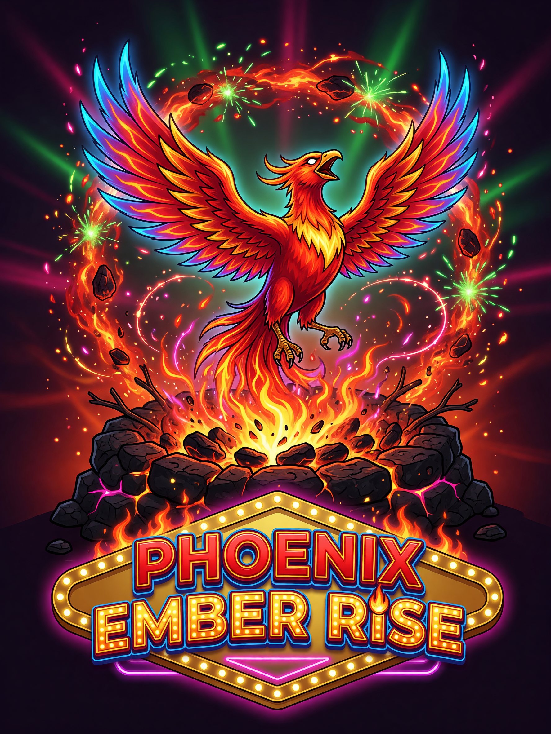 Phoenix Ember Rise — Rebirth Flame themed game art