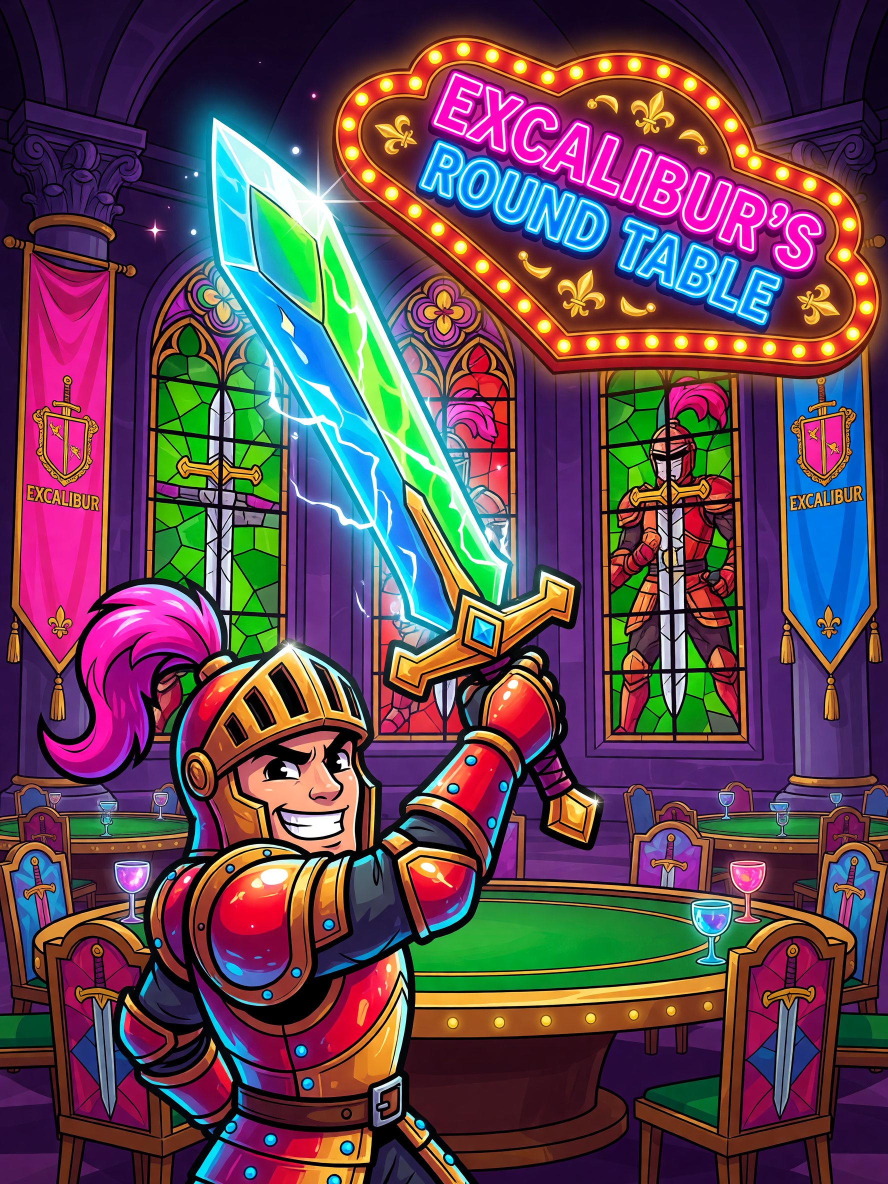 Excalibur's Round Table — Arthurian Legend themed game art